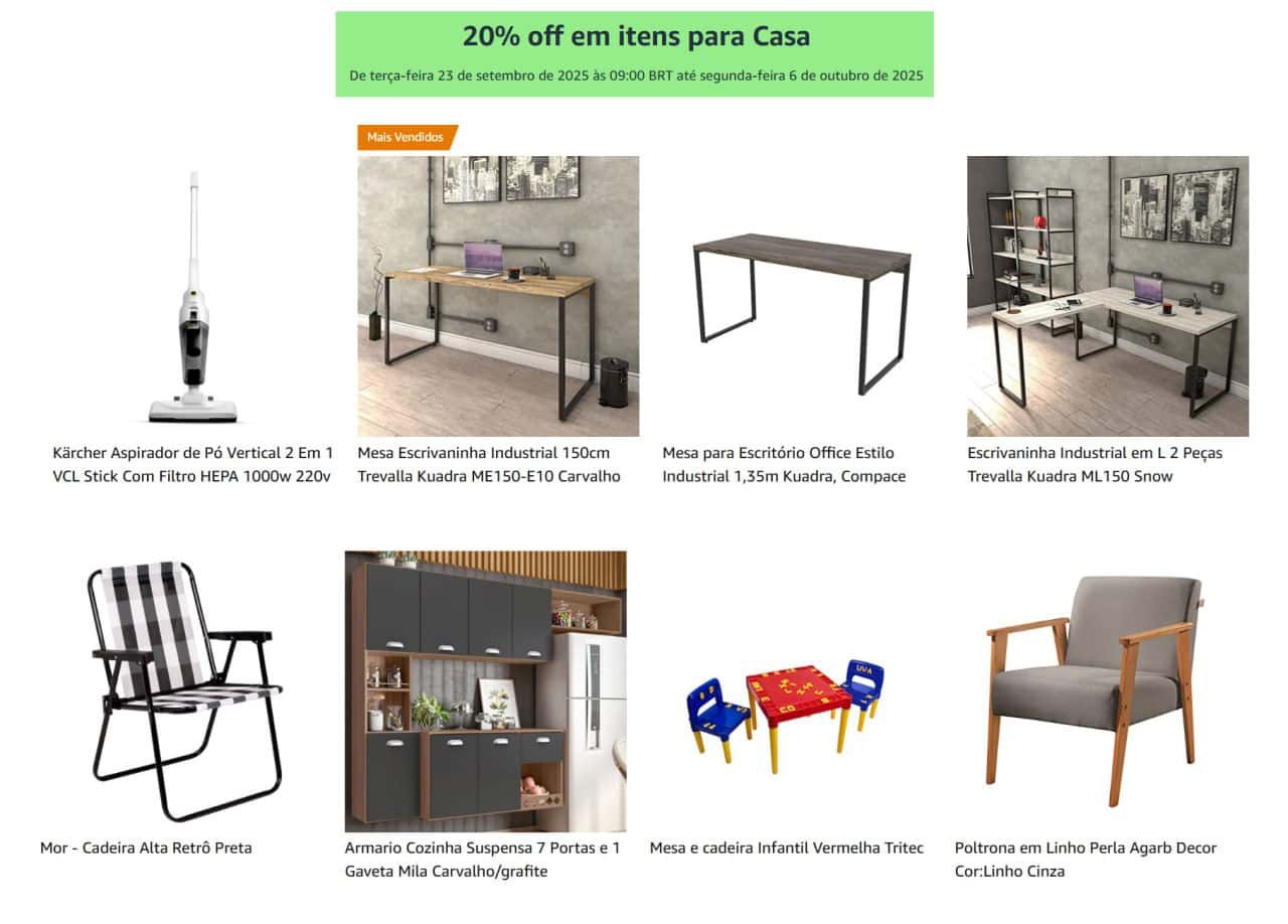 20% OFF em itens para Casa na Amazon