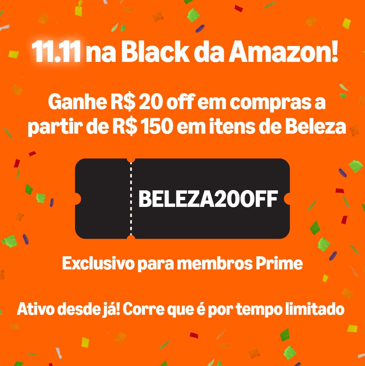 Ganhe R$ 20 off em compras a partir de R$ 150 em itens de Beleza