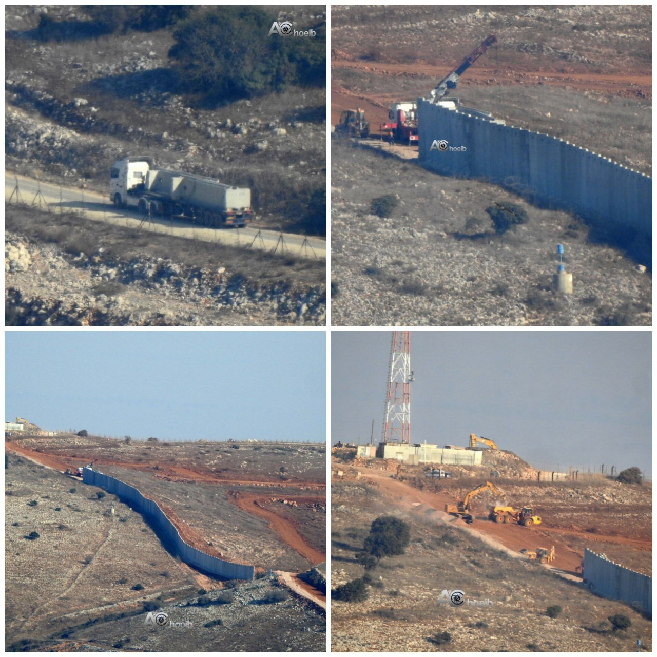 يبني الاحتلال جدارًا اسمنتيًا عند الحدود اللبنانية مع فلسطين المحتلة، خلف الخط الأزرق، بين مستوطنتي إفيفيم ونقطة جلّ الدير مقابل بلدتي مارون الراس وعي...