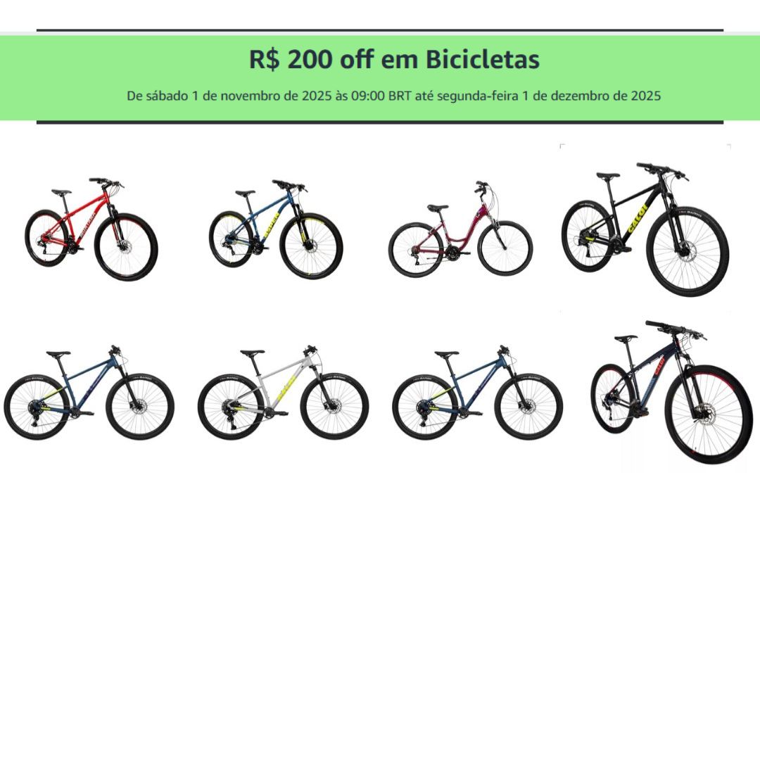 R$ 200 off em Bicicletas na Amazon
