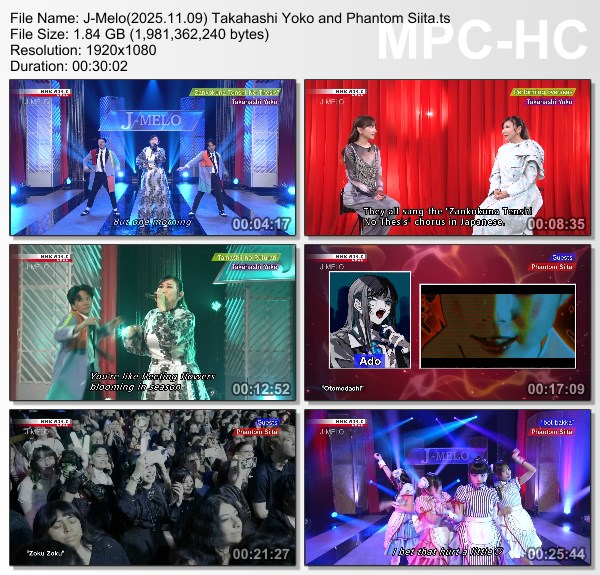 [TV-Variety] J-MELO – 2025.11.09 Takahashi Yoko and Phantom Siita