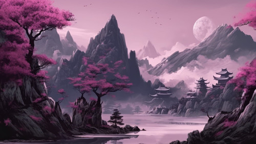 purple trees mountains japanese.jpg