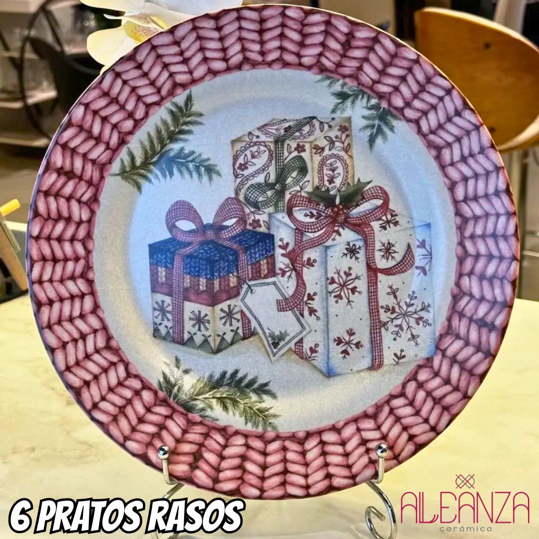 Prato Raso Acetinado Gifts Natal Alleanza 6 un