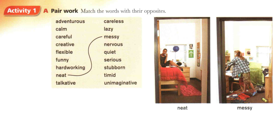 Matching opposites activity