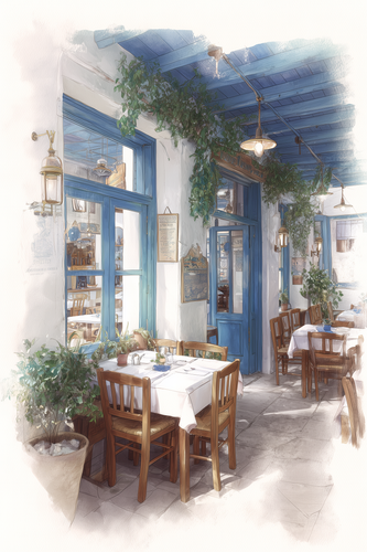 eman3139 watercolor illustration of a cozy greek taverna interi 5801e6ae fa40 483c a79a a0adb849c40d.png