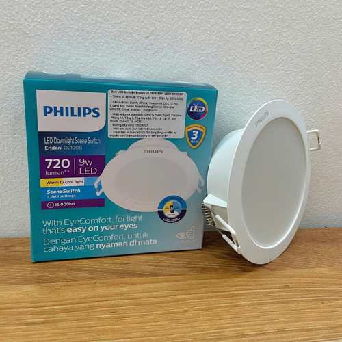 den downlight am tran doi mau led philips eridani dl190b ssw led7 d100 9w 720lm cct 3000k 4300k 6500.jpg