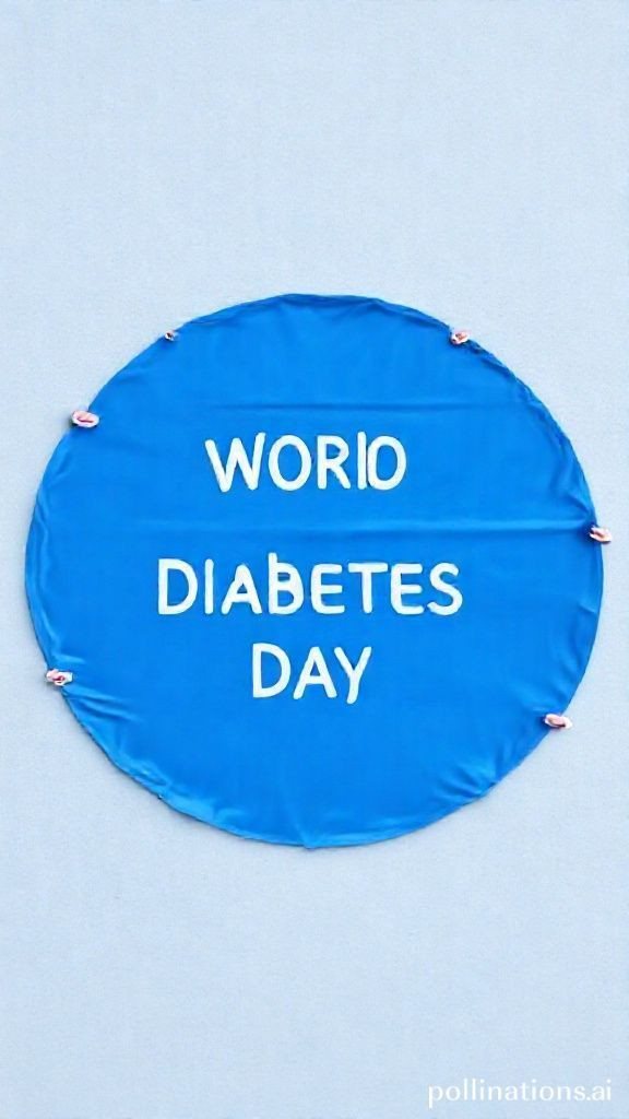 Blue circle formed to mark World Diabetes Day
