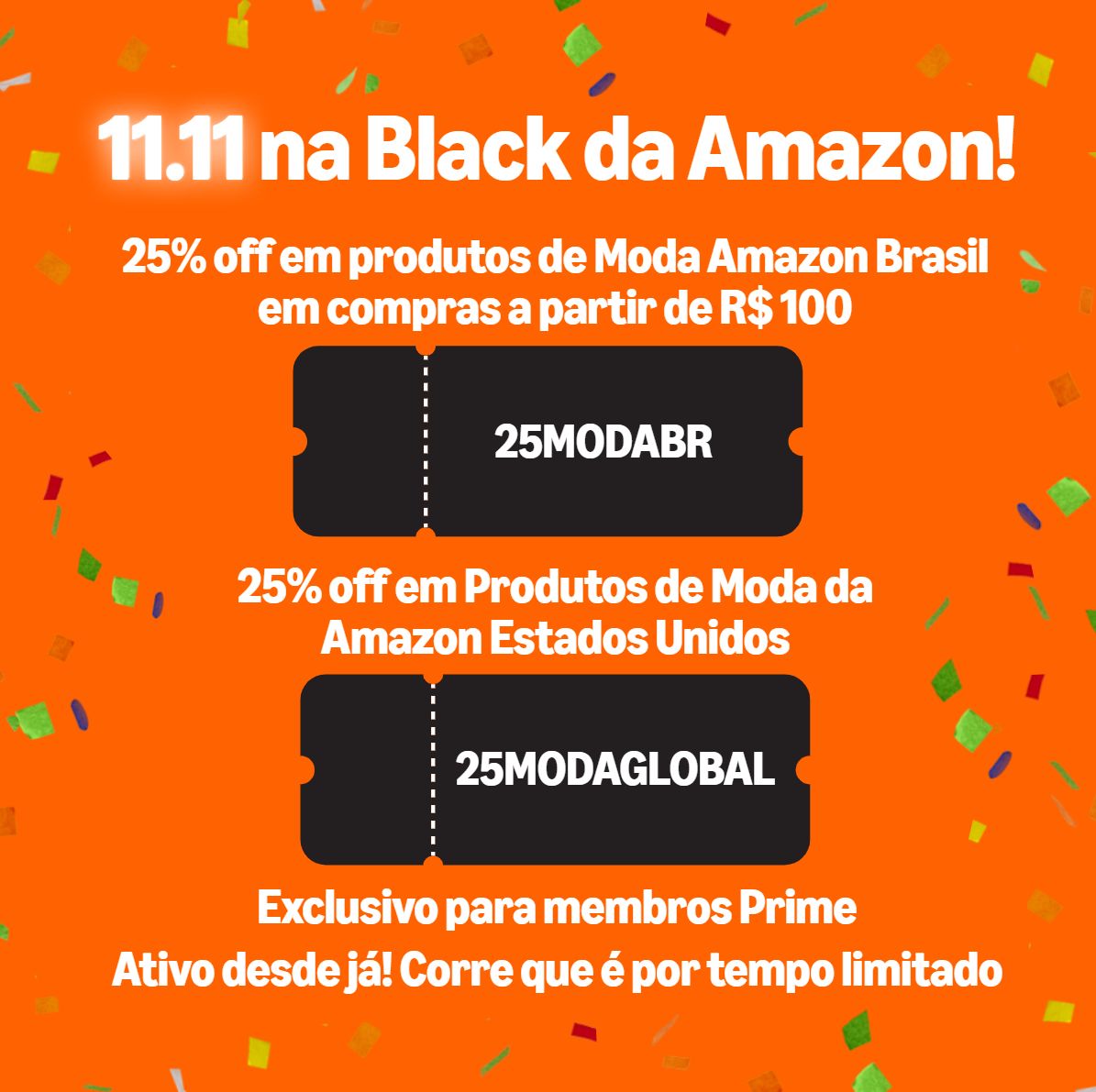 Cupom de 25% off em Produtos de Moda da Amazon Estados Unidos. Exclusivo para membros Prime.