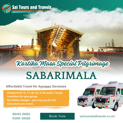 Join Sai Tours for a spiritual Kartika Masa journey to Sabarimala and other sacred sites.