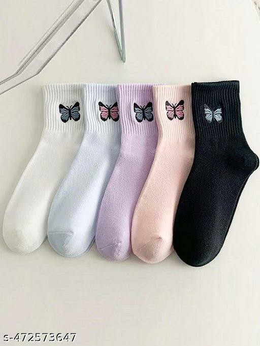 Trendy Colourful Cotton Ankle Length Women Socks