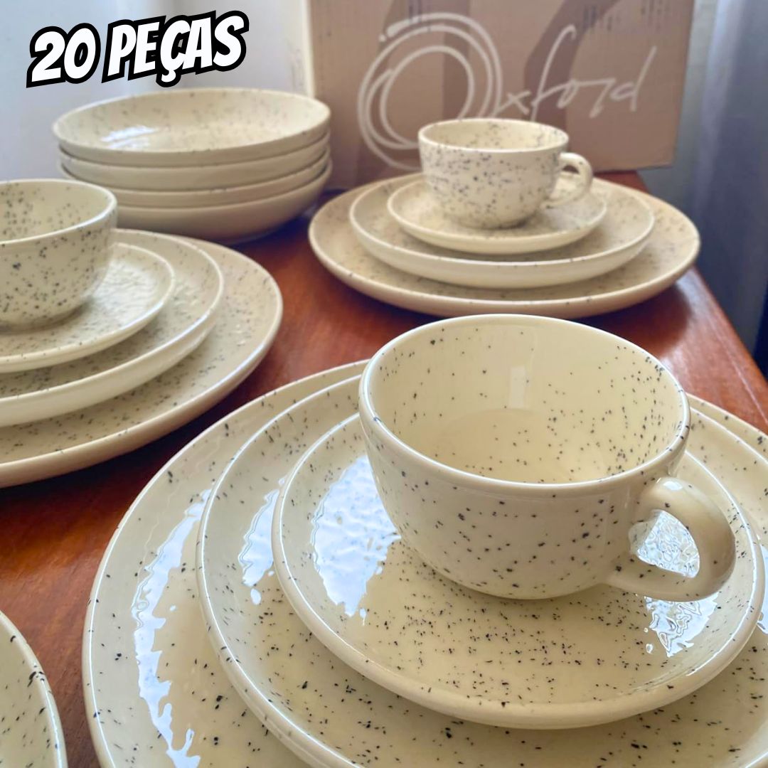 Oxford Aparelho De Jantar 20 Peças Flat Chuvisco