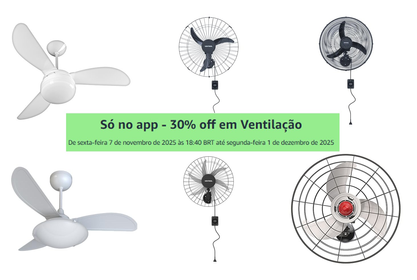 Só no app – 30% off em Ventilação