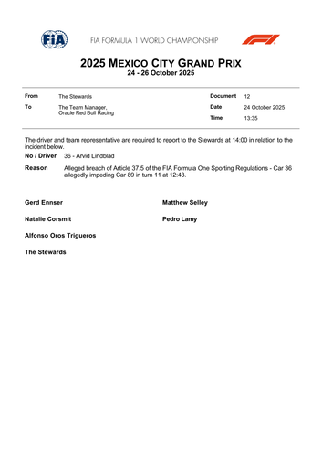 [Mexico City GP]Doc 12 Summons Car 36 Alleged impeding of Car 89 at Turn 11 page 1.png