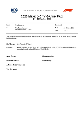 [Mexico City GP]Doc 11 Summons Car 89 Alleged impeded by Car 36 at Turn 11 page 1.png