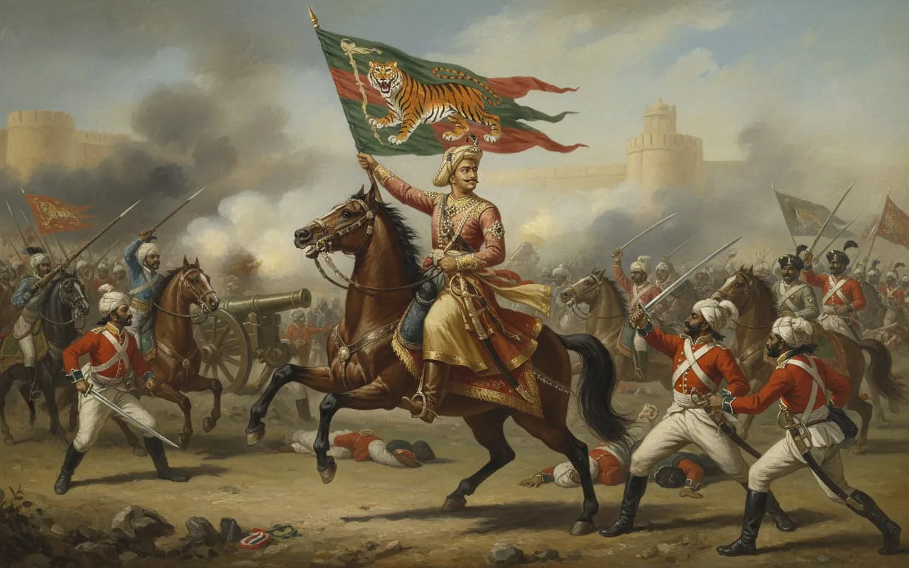 Tipu in battle field defeating british army Image 2