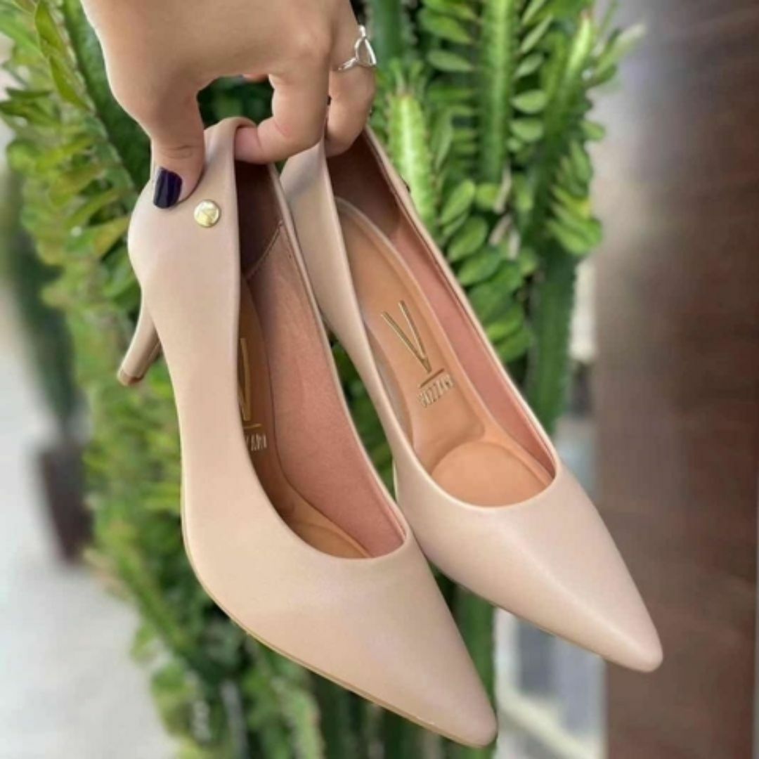 Scarpin Vizzano Pelica Salto Alto Fino Elegante Original Feminino