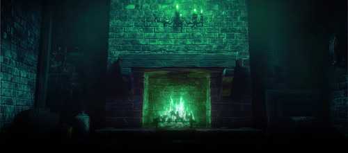 Dark Room Fireplace, Stone Walls, Warm Glow.jpg