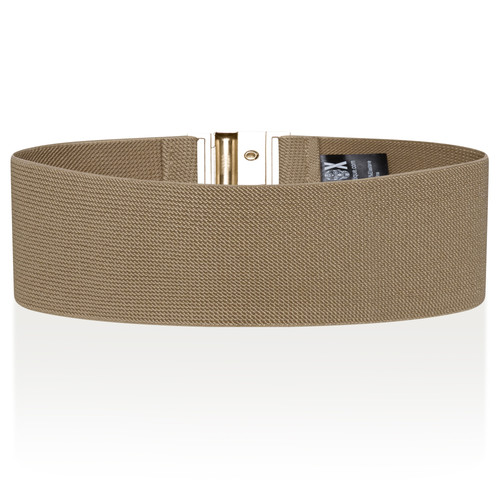 Ro Rox Florence Belt Elasticated Stretch Belt Light Beige Gold 3.jpg