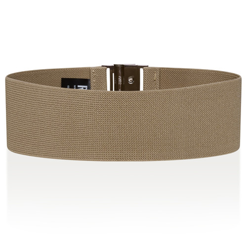 Ro Rox Florence Belt Elasticated Stretch Belt Light Beige Silver 3.jpg