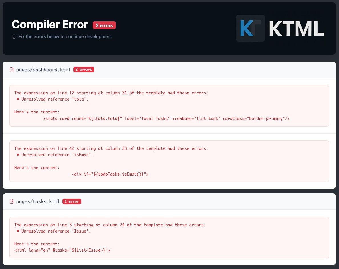 KTML Compiler Error