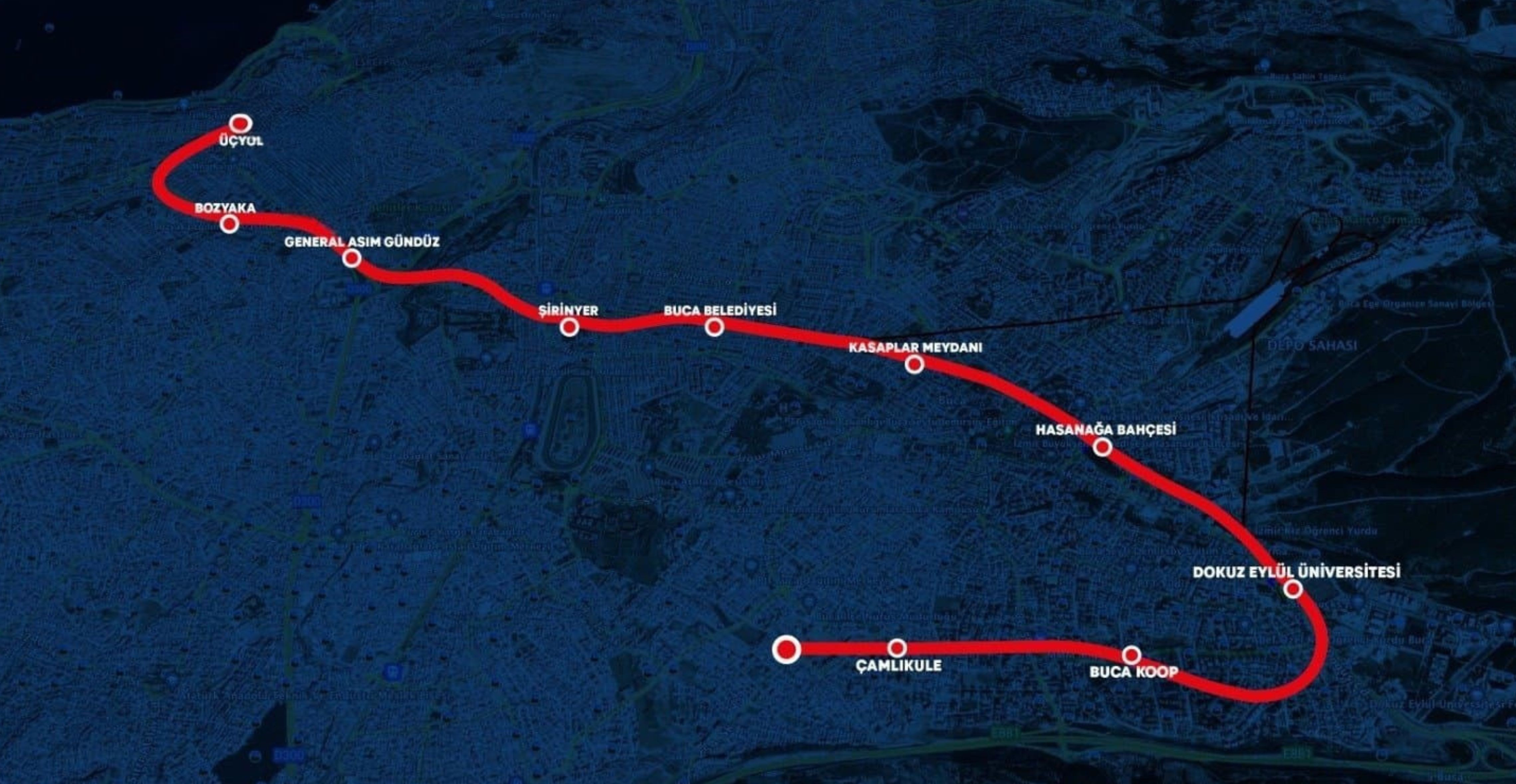 Üçyol Çamlıkule Metrosu Haritası