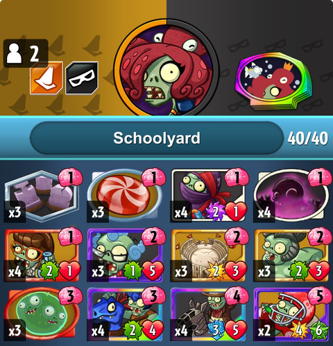 Aggro
Spark cost: 50,100 (average)
Make aggressive plays by combing Graveyard or Colosseum with your zombies. Movement and Frenzy secure lethal