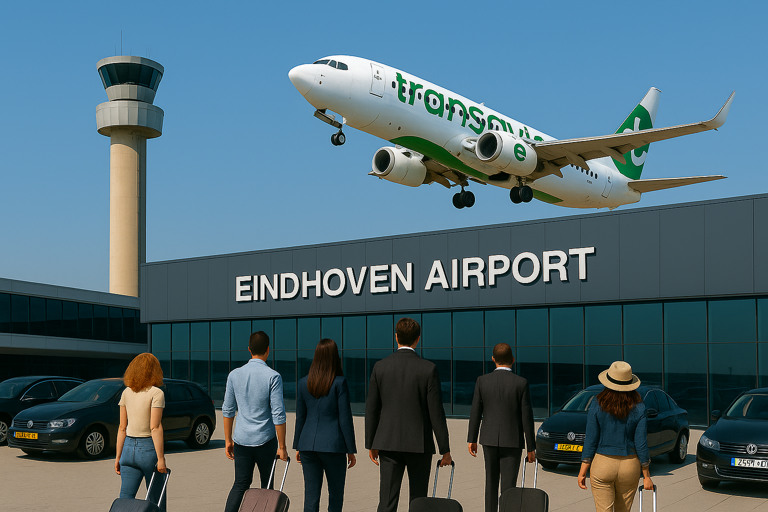 Parkeerterrein bij Eindhoven Airport