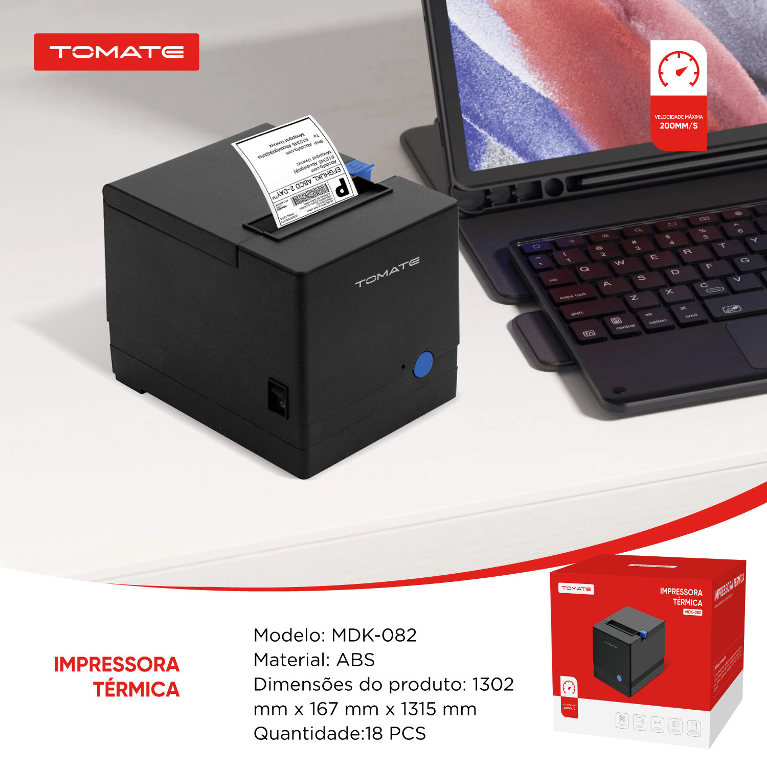 Impressora Térmica MDK-082 - miniatura 5