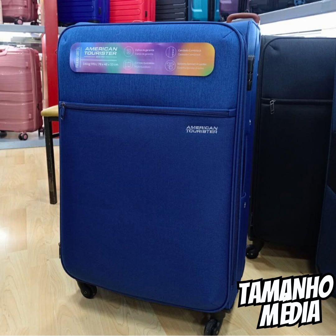 American Tourister Mala de Viagem Frankfurt Azul Média Expansível