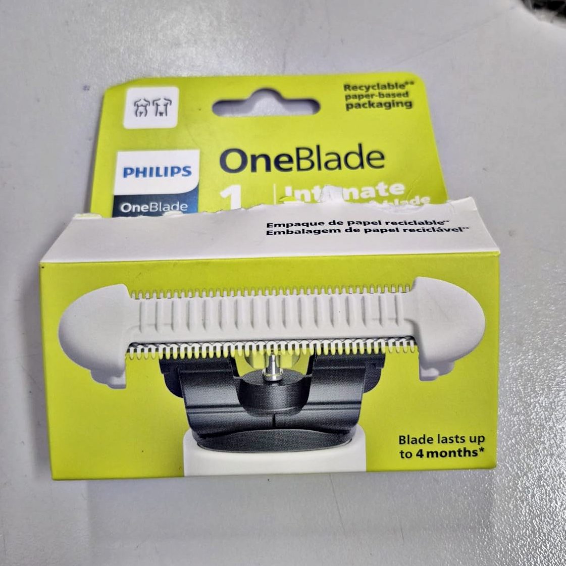Lâmina de Reposição Philips OneBlade Skin Protect – para Aparador e Barbeador Elétrico OneBlade Intimo, Aço Inoxidável Durável, QP229/51