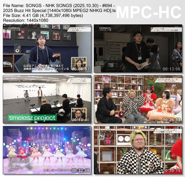 [TV-Variety] NHK SONGS (2025.10.30) – 第694回 – 2025バズヒット特集