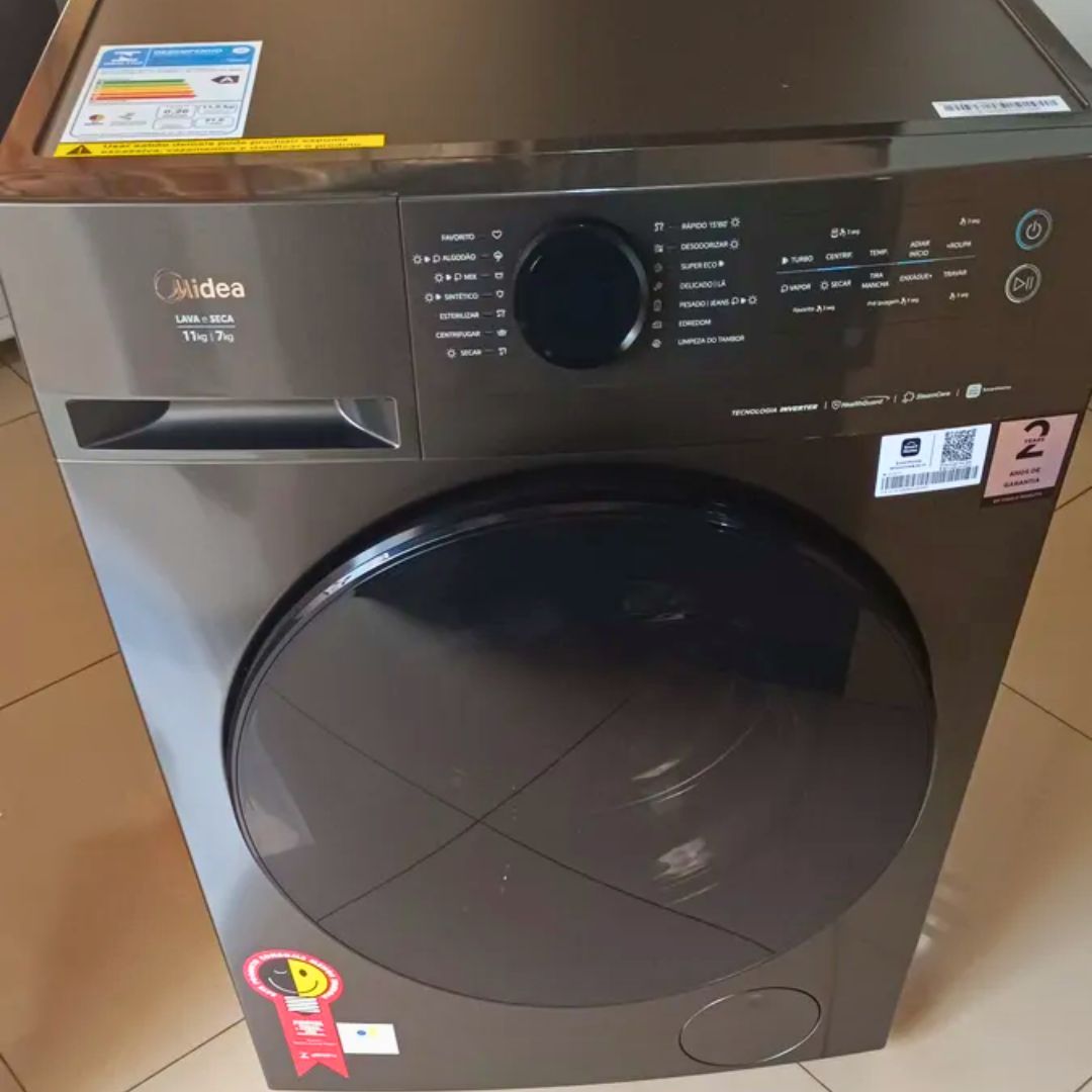 Lava E Seca 11kg Titanium Slim Conectada Midea Cinza-escuro