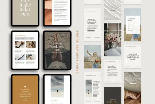 Canva template bundle 2in1 lead magnet ebook workbook social media modern Instagram posts stories.webp