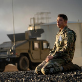 This image released by Netflix shows Anthony Ramos in a scene from "A House of Dynamite." (Eros Hoag
