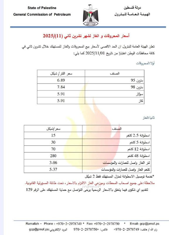*الهيئة العامة للبترول تعلن عن أسعار المحروقات لشهر تشرين الثاني 2025: انخفاض على البنزين والسولار مقارنة مع شهر أكتوبر الحالي....