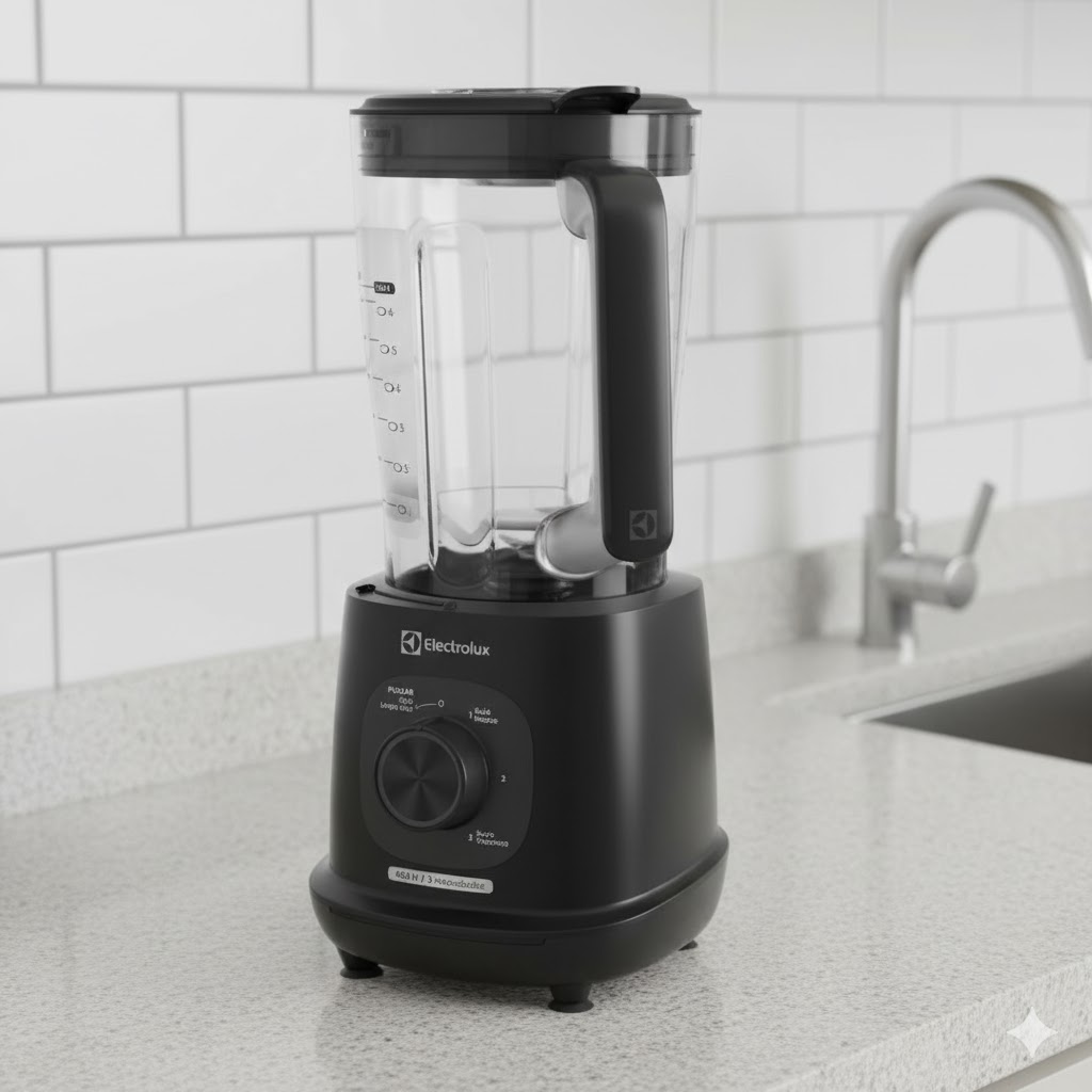 Liquidificador Electrolux 600W de Potência com 2.7 Litros de Capacidade 3 Velocidades Lâmina TriForce e Pés Antiderrapantes EBL700 Preto