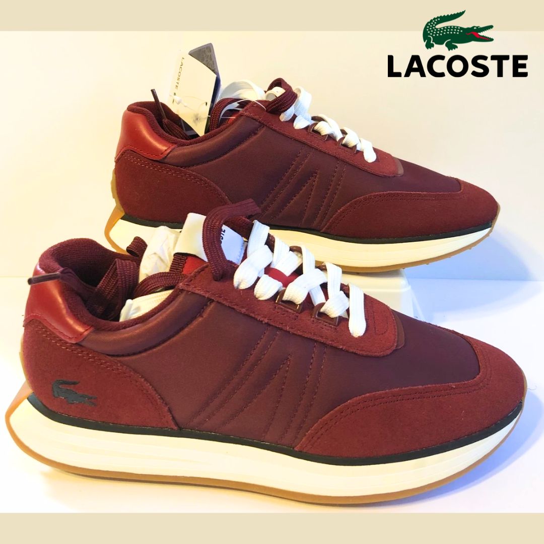 Tênis Lacoste de Couro e Tecido L-Spin Masculino – Vinho