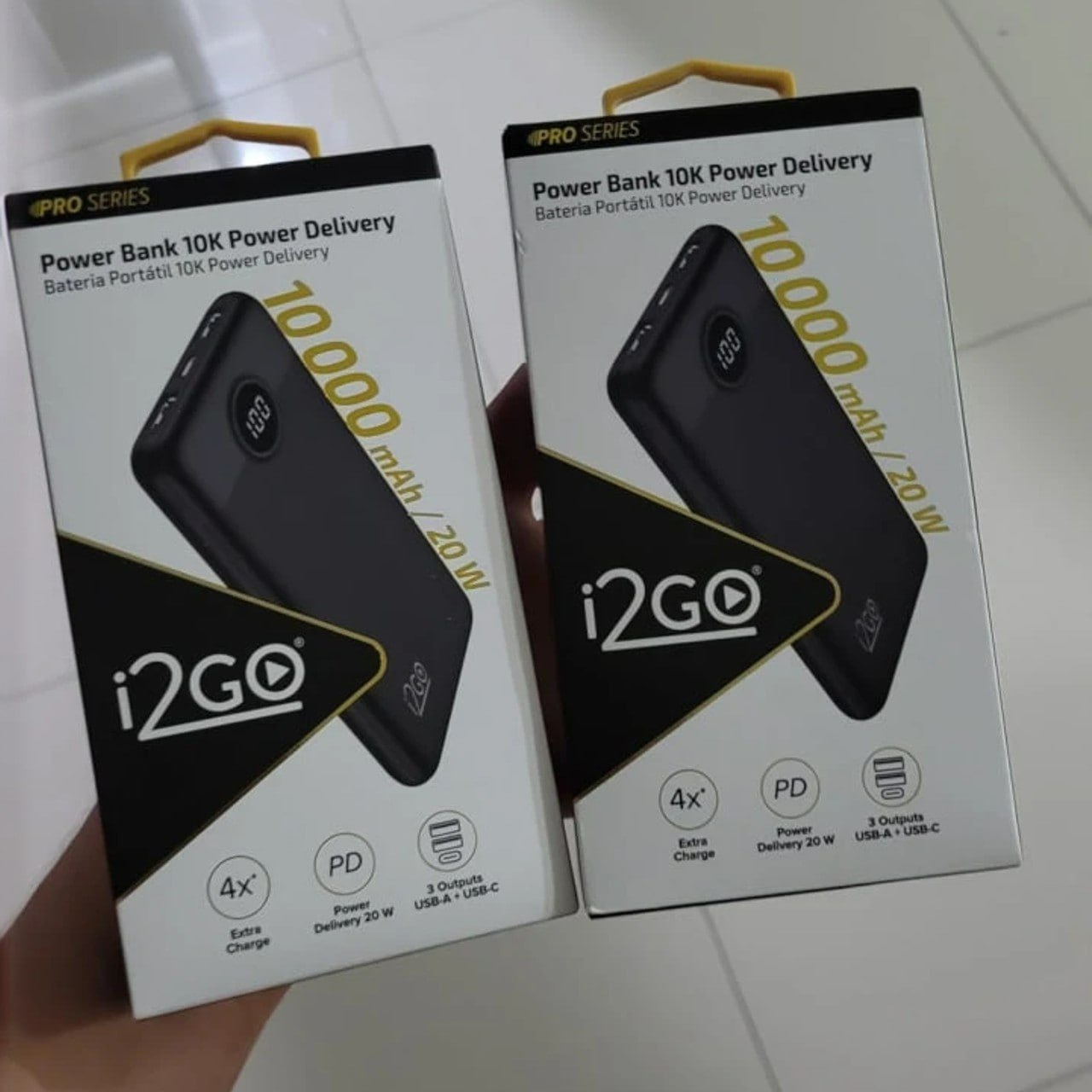 I2GO, Carregador Portátil (Power Bank) Ultra Rápido 10000mAh, Power Delivery 20W, 2 Saídas USB + 1 Saída/Entrada USB-C, Preto, i2GO PRO