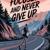Motivational Poster Stay Focused and Never Give Up imgupscaler.ai V1(Fast) 2K