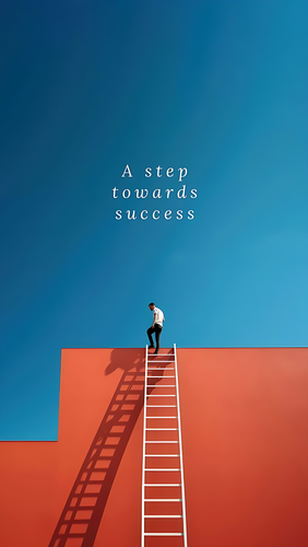 Download premium image of A step toward success quote mobile phone wallpaper template by Tanat Chitt.png