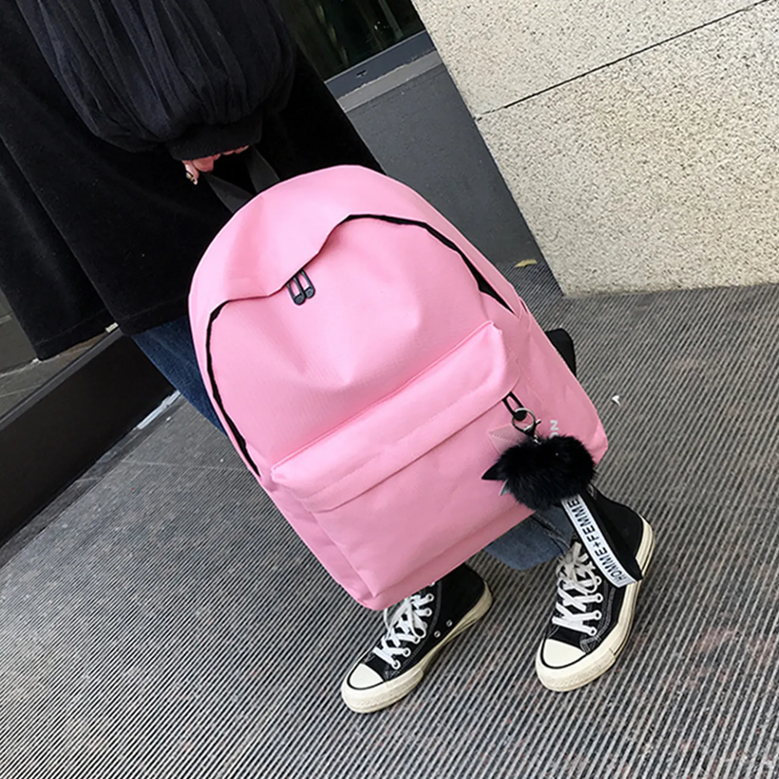 Felly Canvas Korean Backpack Image 9