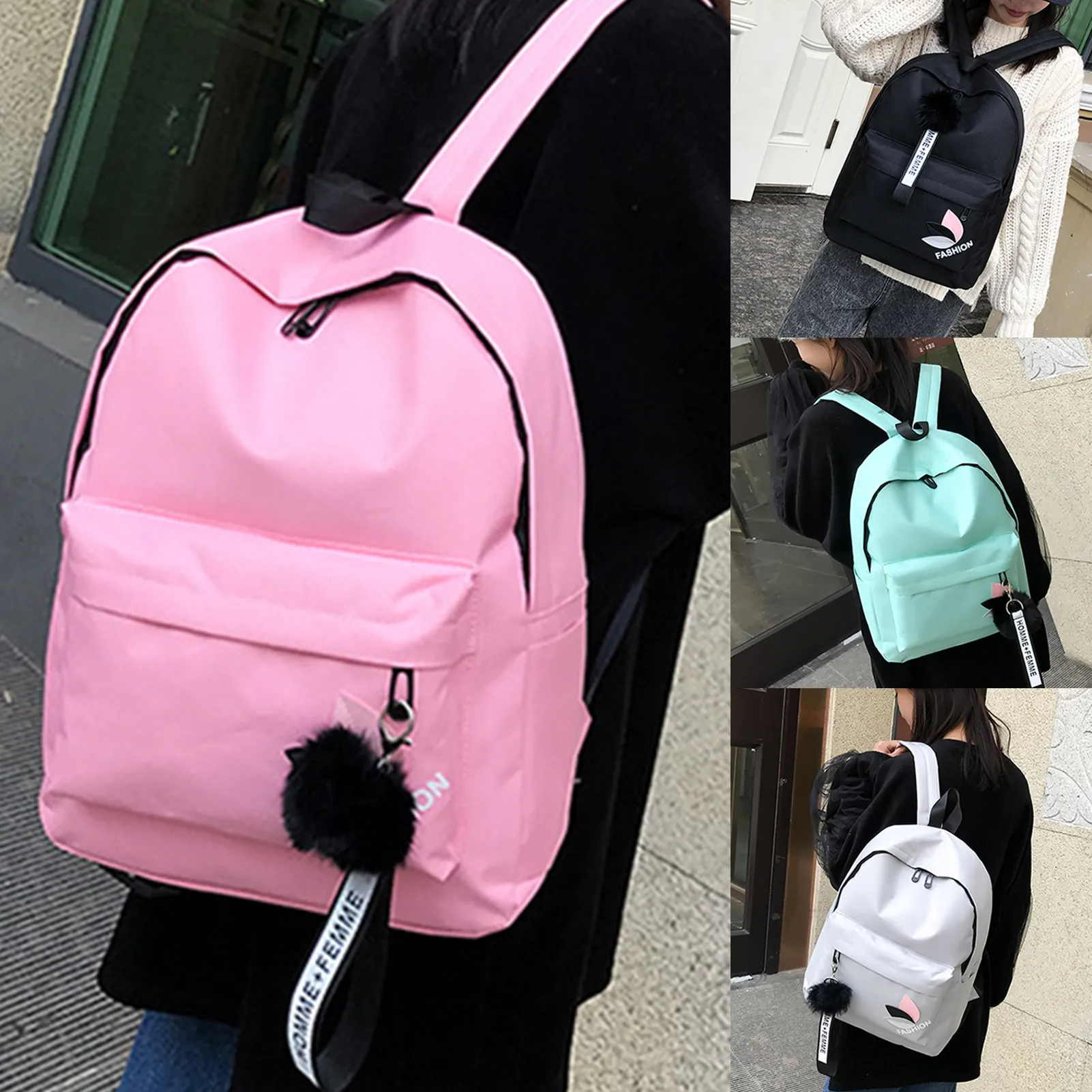 Felly Canvas Korean Backpack Image 1