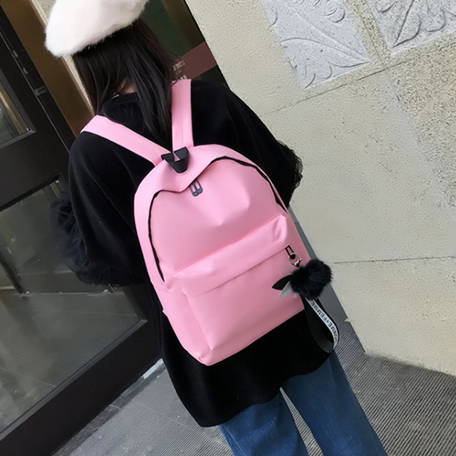 Felly Canvas Korean Backpack Image 5