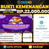 BUKTI KEMENANGAN 17 OKTOBER 2025 DI HIGH FLYER   RP.22.000.000