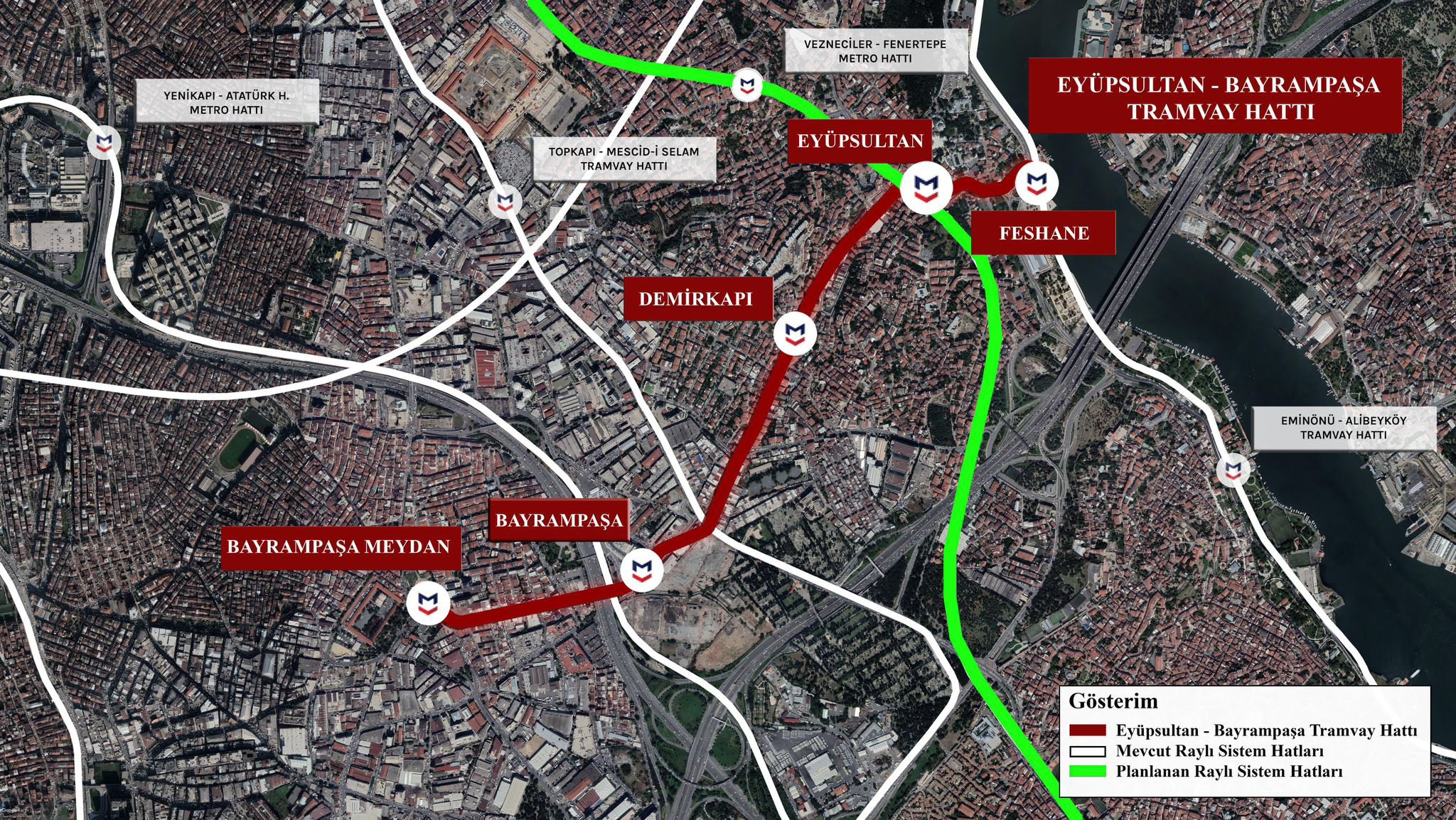 T5 Eyüpsultan Bayrampaşa Uzatması Haritası