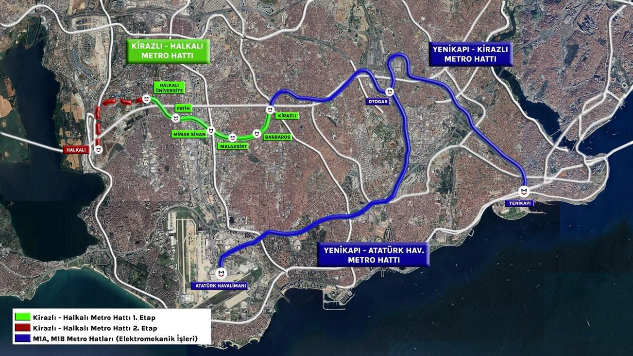 M1B Kirazlı Halkalı Uzatması Haritası