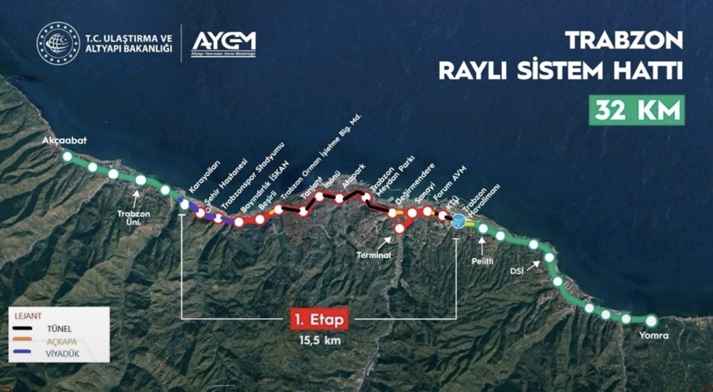Trabzon Tramvayı Haritası