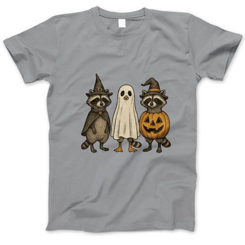 Photograph of four blank t-shirts greys beige and army green. Clipping path included. Ready for your.jpg