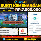BUKTI KEMENANGAN 09 OKTOBER 2025 DI  INDIANA WOLF RP.7.800.000