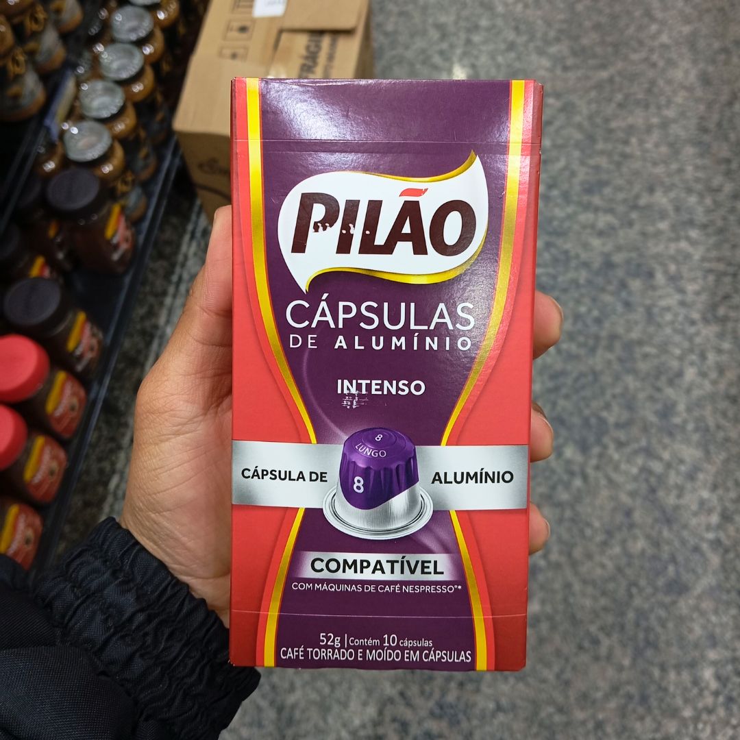 Café Pilão Intenso Lungo 08, caixa com 10 Cápsulas de alumínio